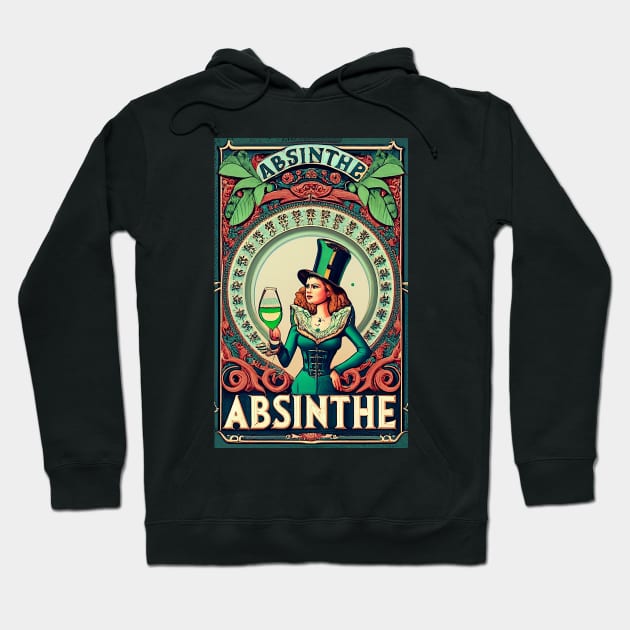 Vintage Absinthe Ad - Design 2 Hoodie by Joe Neckbone's Hangout